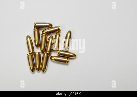 9mm proiettili per una pistola gun. Foto Stock