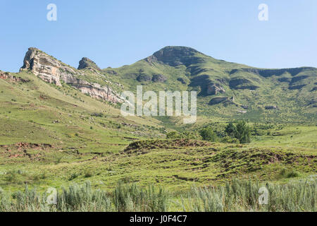 Paesaggio di montagna al Golden Gate Highlands National Park, Libero Stato Provincia, Repubblica del Sud Africa Foto Stock