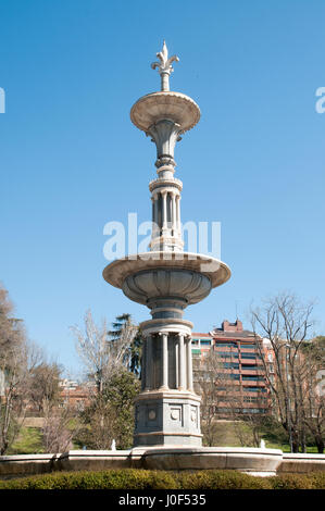 Fontana Parque del Oeste, Madrid, Spagna Foto Stock