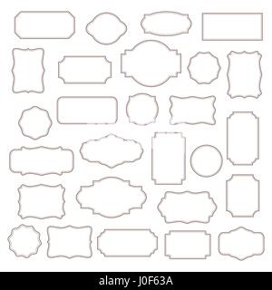 Grandi serie di vecchi telai vintage isolato su bianco Illustrazione Vettoriale