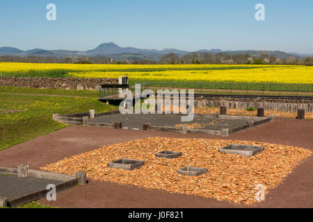 La Gallia oppidum di Corent, sito archeologico, Puy de Dome, Francia, Europa Foto Stock