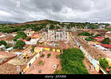 Vista panoramica della parte vecchia di Trinidad, Cuba, un sito patrimonio mondiale dell'UNESCO. Foto Stock