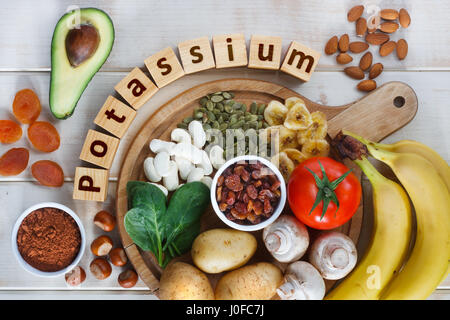 Potassio fonti alimentari Foto Stock