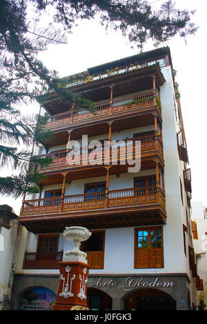 Tradizionale Canary Island House, Icod de los Vinos, Nord Tenerife, Spagna Foto Stock