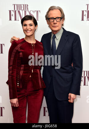 Gemma Arterton e Bill Nighy partecipando alla premiere di 'i loro migliori" al BFI Southbank di Londra. Foto Stock