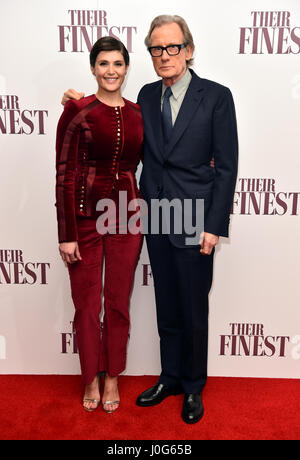 Gemma Arterton e Bill Nighy partecipando alla premiere di 'i loro migliori" al BFI Southbank di Londra. Foto Stock