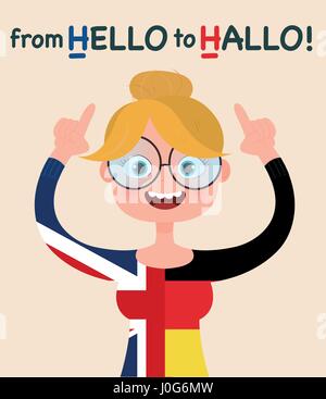 L apprendimento delle lingue straniere Illustrazione Vettoriale