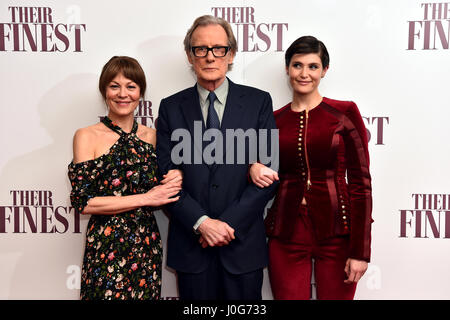 Helen McCrory (sinistra), Bill Nighy e Gemma Arterton partecipando alla premiere di 'i loro migliori" al BFI Southbank di Londra. Foto Stock