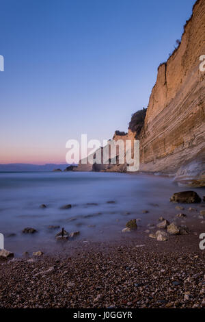 Spiaggia Loggas a Corfu Grecia. Foto Stock