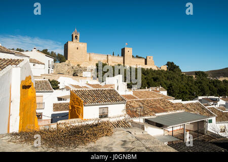 La Alcazaba, fortezza moresca, castello, Antequera, provincia di Malaga, Andalusia, Spagna Foto Stock