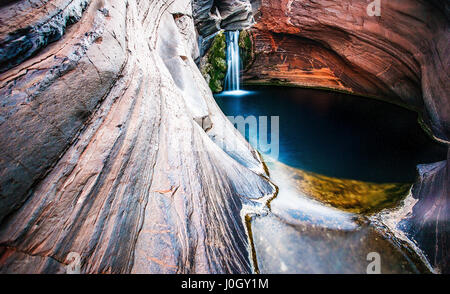 Hamersley Gorge, piscina termale, Karijini National Park, Nord Ovest, Australia occidentale Foto Stock