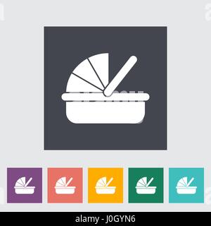 Icona di culla. Vettore di piana relativa icona per il web e applicazioni per dispositivi mobili. Esso può essere utilizzato come - il logo, il pittogramma, icona, una infografica elemento. Illustra il vettore Illustrazione Vettoriale