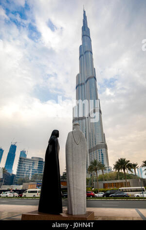 Il Burj Khalifa a Dubai, EAU. Foto Stock
