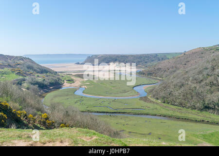 Pennard Castle Foto Stock