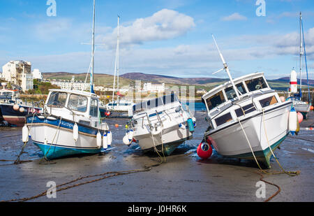 Barche nel porto di Santa Maria Porto, Isola di Man Foto Stock