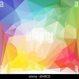 Quadrato multicolore bassa poligonale pattern astratti. Illustrazione Vettoriale. I triangoli luminosi magic estate decorazioni di fantasia. Festosa triangolare sullo sfondo. Illustrazione Vettoriale