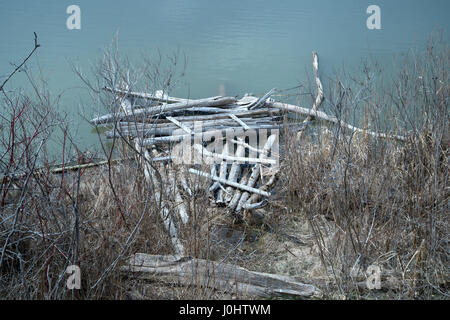 Canada, Ajax, Ontario. Il lago Ontario. A Beaver Dam in costruzione Foto Stock