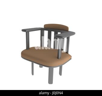 Sedia in bianco isolato in 3D render image Foto Stock