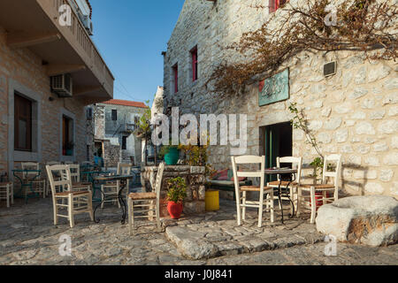 Pomeriggio a Areopoli città vecchia, Laconia, Grecia. Foto Stock