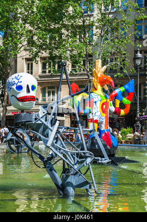 Fontana artistica del centro George Pompidou Foto Stock