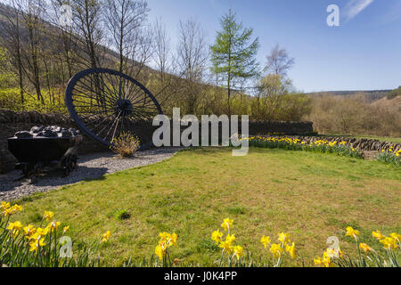 La catastrofe mineraria Memorial presso il sito del Cambriano Colliery, Clydach Vale Foto Stock