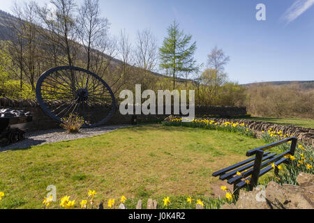 La catastrofe mineraria Memorial presso il sito del Cambriano Colliery, Clydach Vale Foto Stock