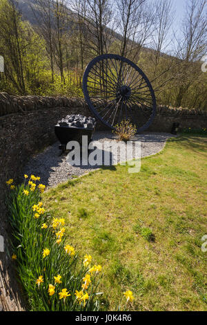La catastrofe mineraria Memorial presso il sito del Cambriano Colliery, Clydach Vale Foto Stock