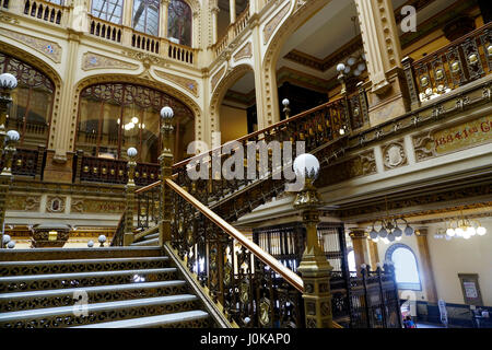 Storica principale ufficio postale in Città del Messico. Il Palacio de Correos de Messico o il (Correo Mayor) Foto Stock