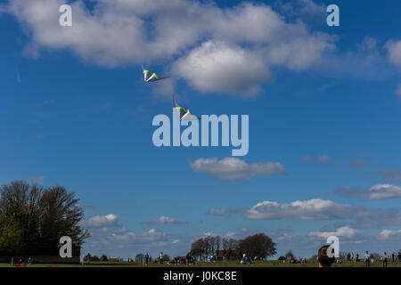 Minchinhampton serate dei Kite; Aprile 2017 Foto Stock