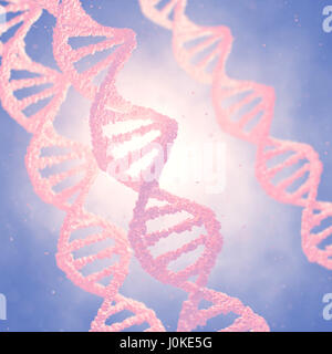 La doppia elica del DNA molecole e cromosomi , ingegneria genetica Foto Stock