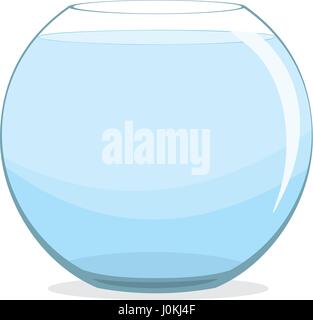 Fishbowl acquario su sfondo bianco. Fishbowl vuoto con acqua. Illustrazione Vettoriale Illustrazione Vettoriale