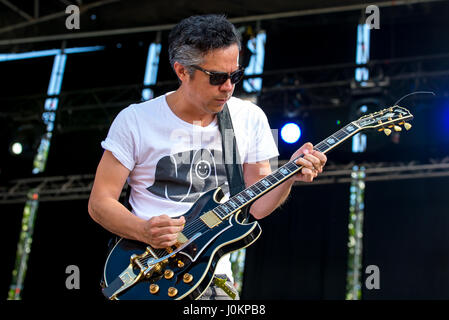 MADRID - Sep 10: M. Ward (cantautore e chitarrista da Portland, Oregon) esegue in concerto a Dcode Music Festival il 10 settembre 2016 in Foto Stock