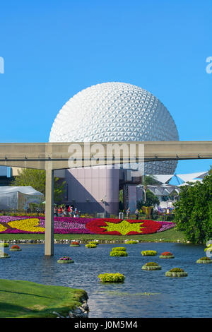 Epcot, globo terrestre, Disney World, a Orlando in Florida Foto Stock
