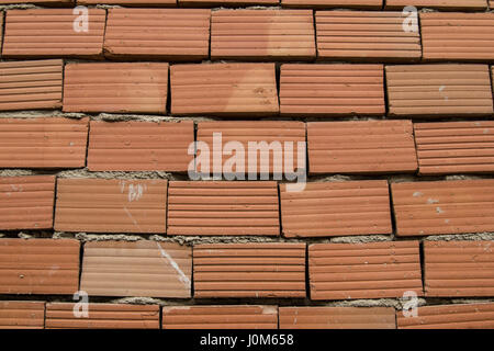 Vecchio rosso mattone, texture di sfondo astratto. Foto Stock