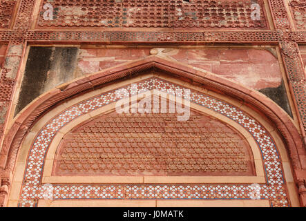 Il Forte Rosso di Agra, Amar Singh Gate, India, Uttar Pradesh Foto Stock