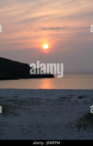 : Achmelvich Beach al tramonto scozia maggio 2006 Foto Stock