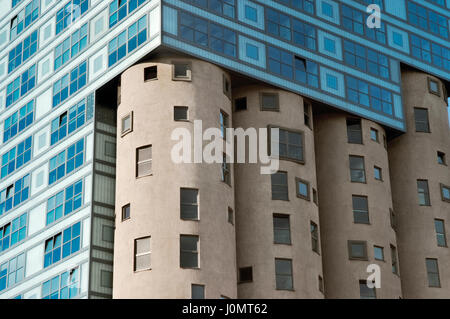 Frammento del silo costruire. Architettura moderna a Harburg, HH, Germania Foto Stock
