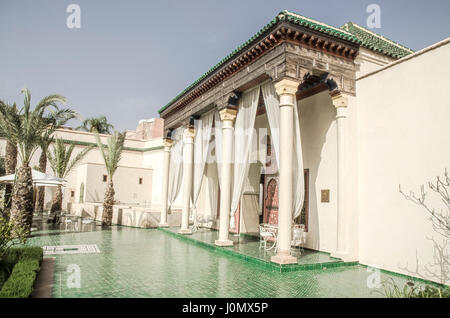 Marrakech giardino segreto pavilion Foto Stock