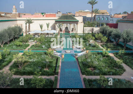 Marrakech giardino segreto giardino islamico layout Foto Stock