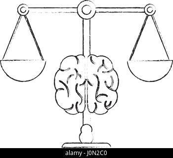 Bilanciamento del cervello giustizia uguaglianza immagine Illustrazione Vettoriale