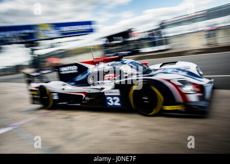 Towcester, Northamptonshire, Regno Unito. Il 15 aprile, 2017. Olmi racing team United Autosports unità unità durante 4 ore di Silverstone della Europian Le Mans Series sul circuito di Silverstone (foto di gergo Toth / Alamy Live News) Foto Stock