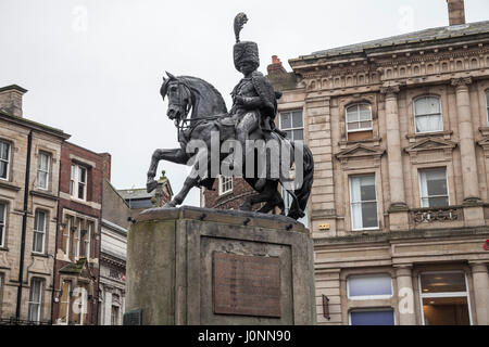 La statua del marchese di Londonderry in Piazza del Mercato,Durham,l'Inghilterra,UK Foto Stock