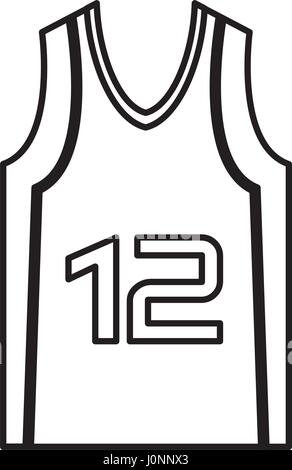 Maglietta da basket icona uniforme Illustrazione Vettoriale