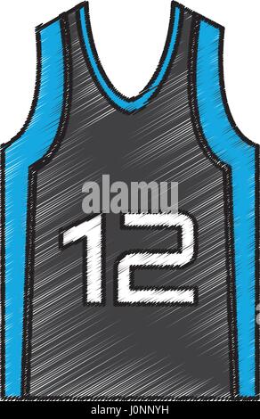 Maglietta da basket icona uniforme Illustrazione Vettoriale