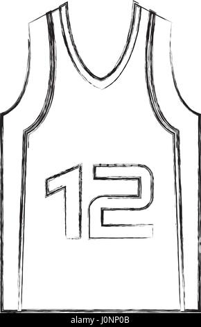 Maglietta da basket icona uniforme Illustrazione Vettoriale