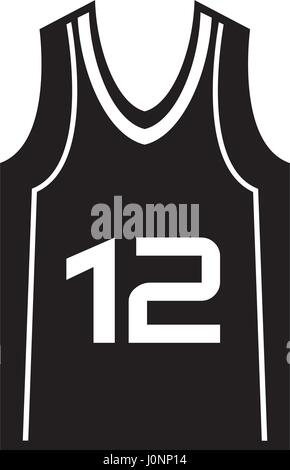Maglietta da basket icona uniforme Illustrazione Vettoriale