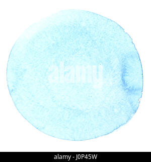 Il ciano chiaro blu cerchio ad acquerello - sfondo astratto Foto Stock