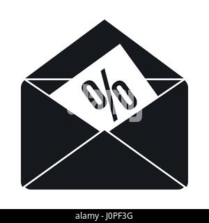 Busta con percentuale di icona di stile semplice Illustrazione Vettoriale