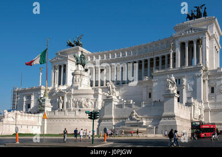 Piazza Venezia, Vittoriano, il Monumento a Vittorio Emanuele II, Roma, Italia, Europa Foto Stock