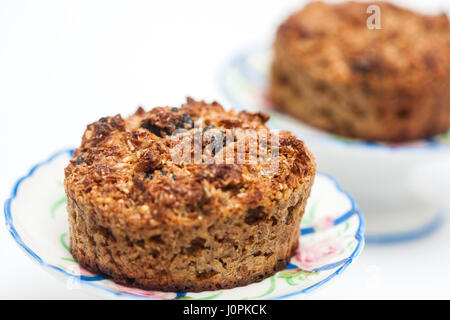 Crusca di frumento muffin preparazione : appena cotti solidale di crusca di frumento muffin Foto Stock